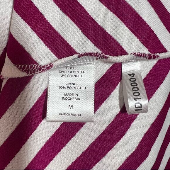 New York & Company Pink Striped Sleeveless Stretch A-Line Dress Women's Medium - Picture 5 of 7